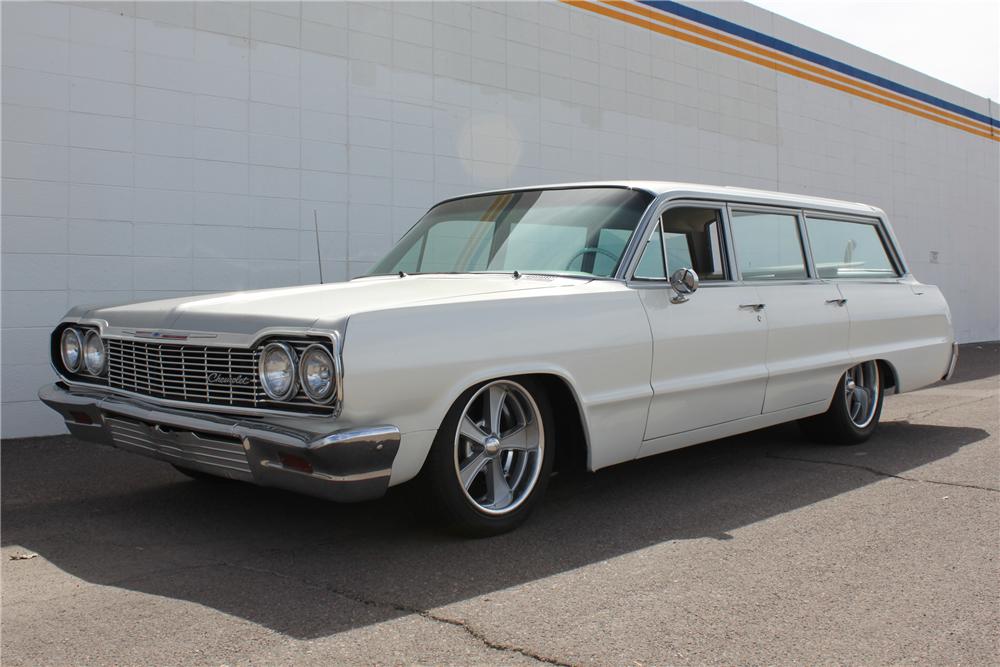 1964 CHEVROLET BISCAYNE CUSTOM WAGON - Front 3/4 - 98077