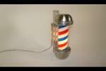 1950s Marvy rotating light-up chrome Barber Shop pole.  Lights and works perfectly! - Front 3/4 - 184651