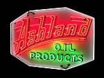 Large Ashland Flying Octanes Gasoline single-sided porcelain with neon service station sign. - Front 3/4 - 186154