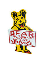 LATE 1950S BEAR WHEEL ALIGNMENT TIN SIGN - Front 3/4 - 250346