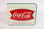 LATE 1950S-EARLY-60S "DRINK COCA-COLA" TIN SIGN - Rear 3/4 - 253522