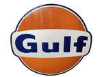 1960S GULF OIL SIGN - Front 3/4 - 253866