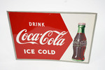 1952 DRINK COCA-COLA ICE COLD TIN SIGN - Front 3/4 - 257260