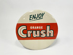 CIRCA 1950S ORANGE CRUSH CELLULOID SIGN - Front 3/4 - 260803
