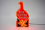 1930S RED GOOSE SHOES NEON PORCELAIN SIGN - Front 3/4 - 262980