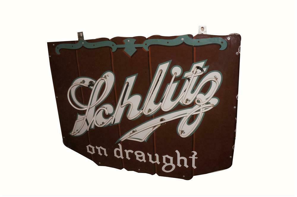 Striking 1940's Schlitz Beer on Draught single-sided neon