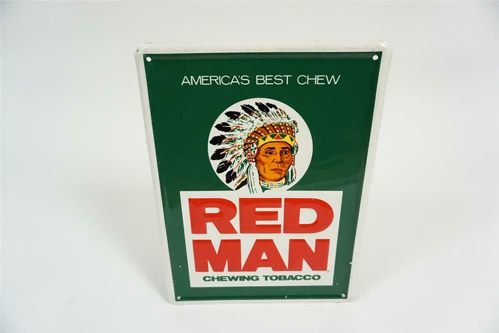 red chewing tobacco india Sharp Red Man Chewing Tobacco single-sided tin sign with Native American  Chieftain logo. - Automobilia | Barrett-Jackson Auction Company