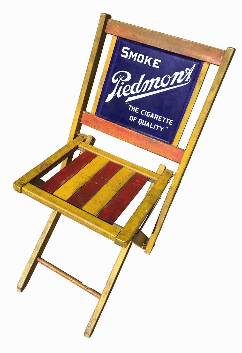 piedmont tobacco chair Porcelain Sign Folding Hunt Auctions
