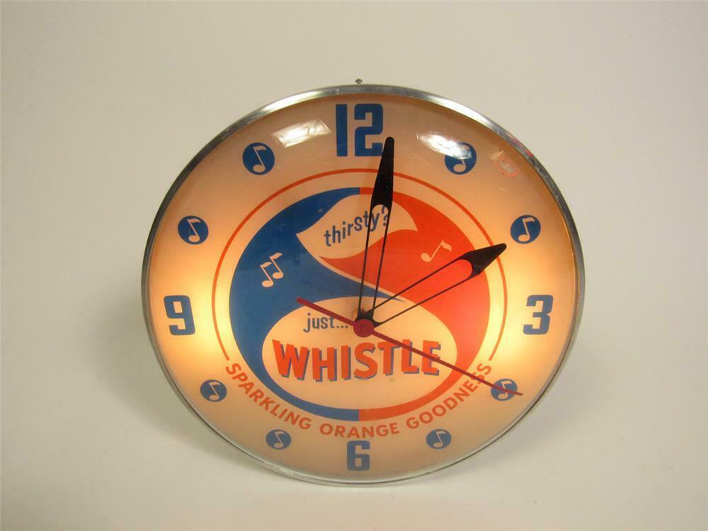 Highly prized 1962 Whistle Orange Soda glass-faced light-up diner