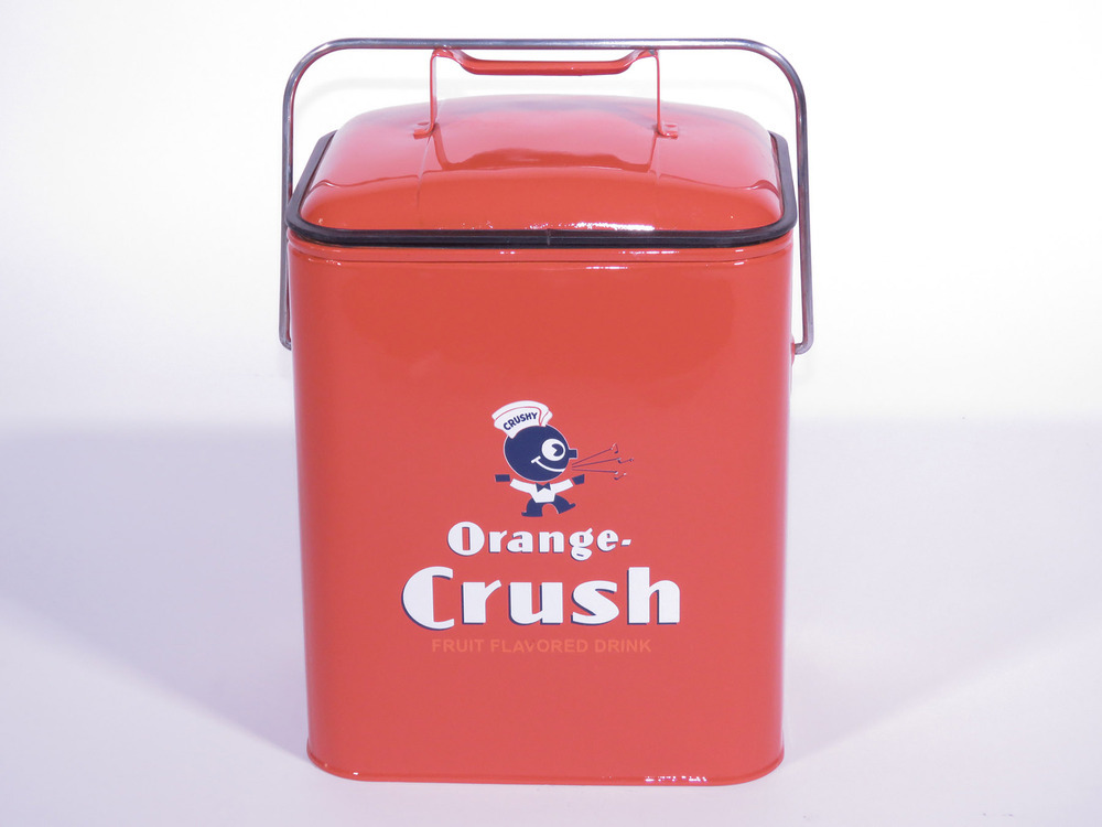 1940S-50S ORANGE CRUSH METAL PICNIC COOLER - Automobilia | Barrett