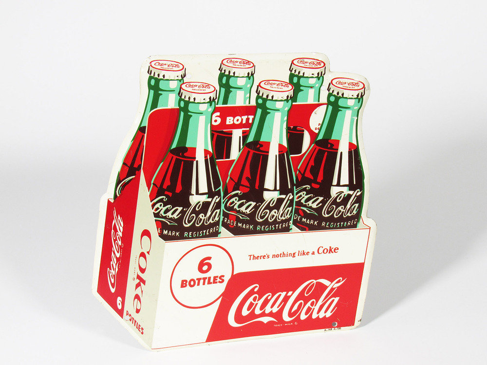 1956 COCA-COLA SIX-PACK TIN SIGN - Automobilia | Barrett-Jackson