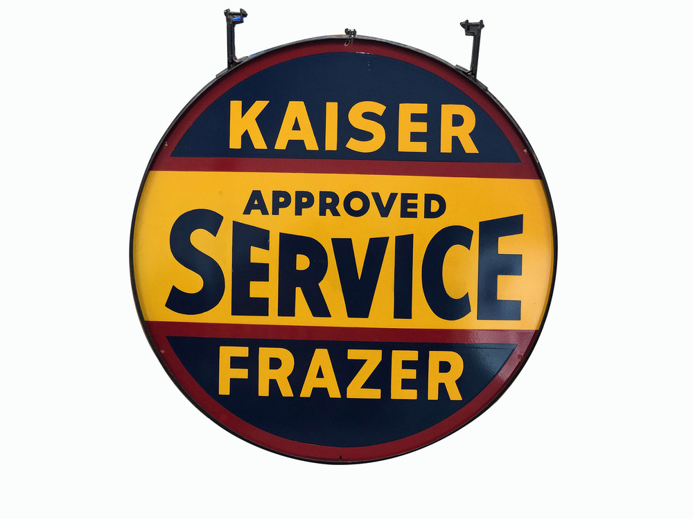 1940S KAISER-FRAZER PORCELAIN SIGN - Automobilia | Barrett-Jackson