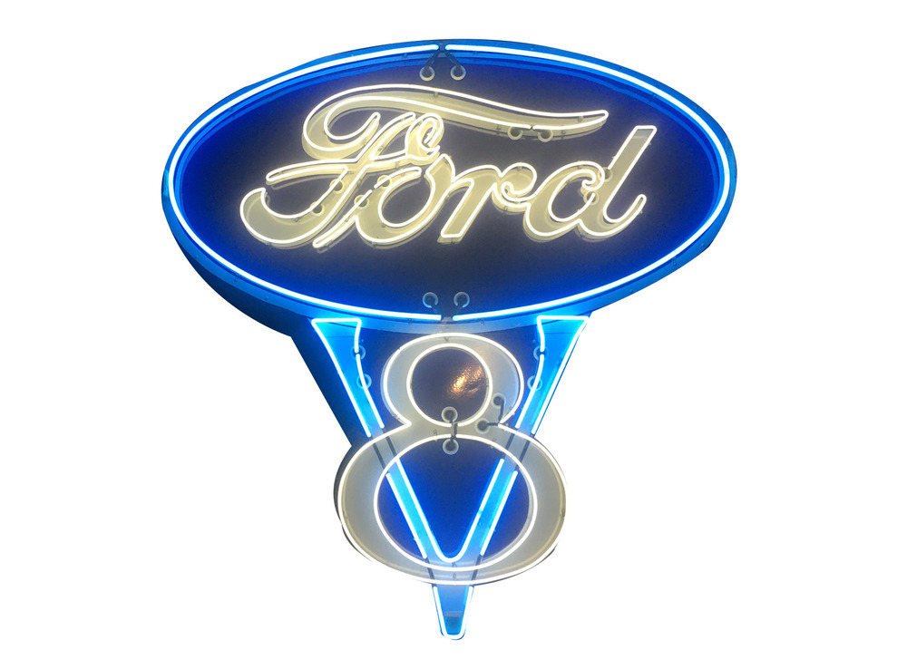 1930S FORD V8 NEON PORCELAIN SIGN - Automobilia | Barrett-Jackson