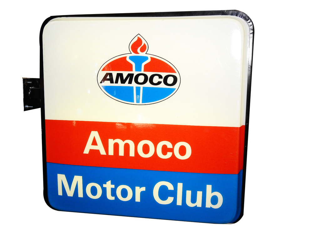 CIRCA LATE 1960-EARLY '70S AMOCO MOTOR CLUB LIGHT-UP SIGN