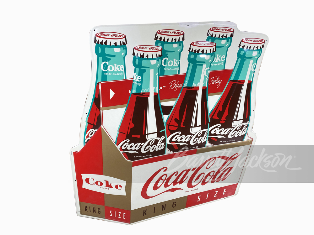1963 COCA-COLA KING SIZE TIN SIGN - Automobilia | Barrett-Jackson