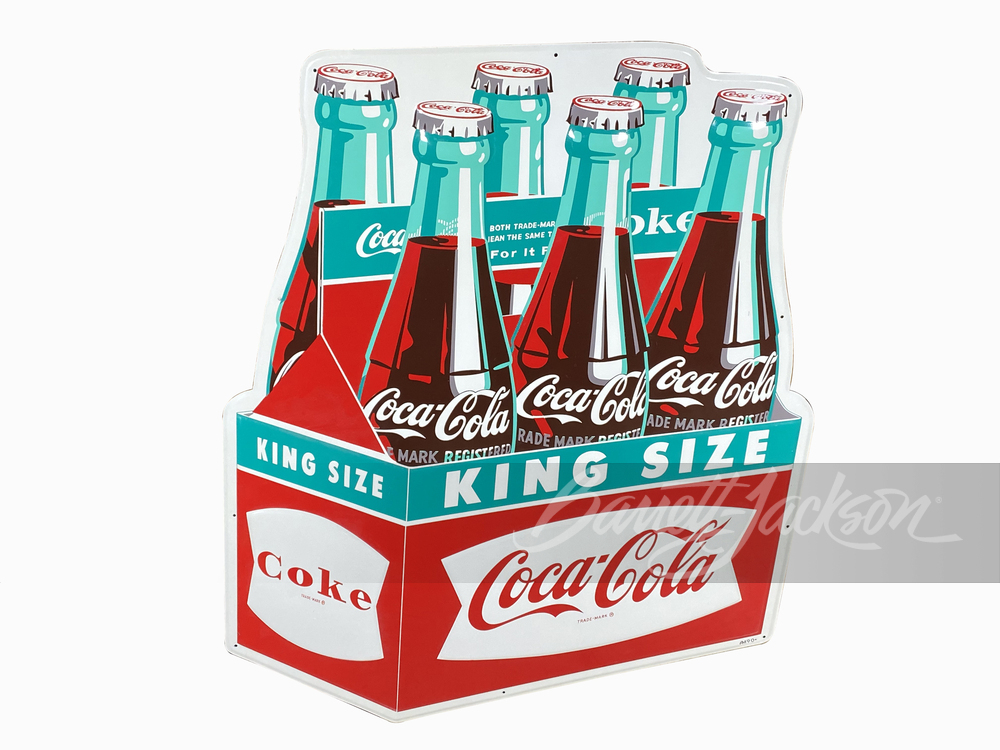1963 COCA-COLA KING SIZE TIN SIGN - Automobilia | Barrett-Jackson