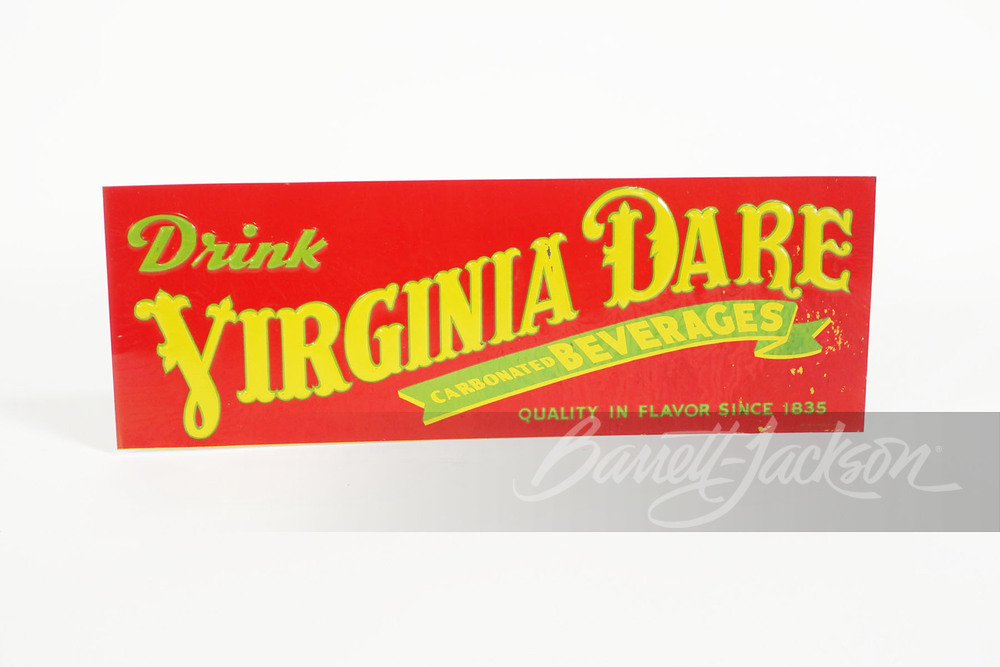 NOS LATE 1920S-EARLY-30S VIRGINIA DARE CARBONATED BEVERAGES TIN SIGN - Automobilia | Barrett-Jackson Auction Company