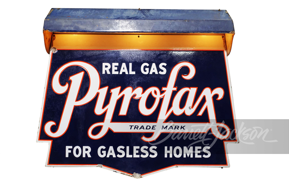 1930S PYROLAX 'REAL GAS' SIGN - Automobilia | Barrett-Jackson