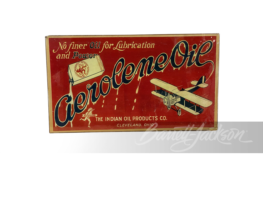 1914 AEROLENE OIL SIGN - Automobilia | Barrett-Jackson Auction