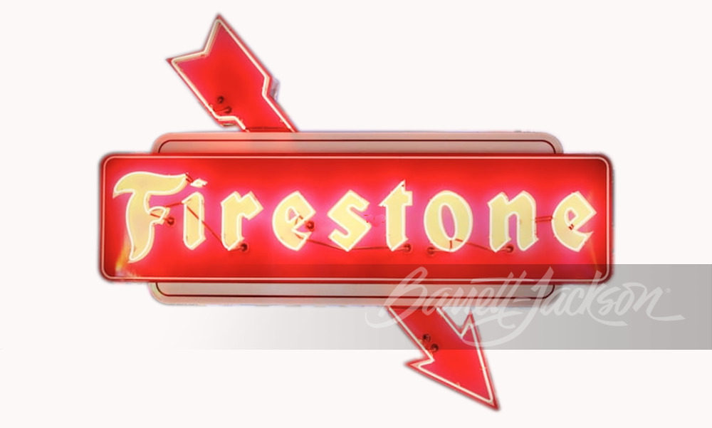 Firestone レトロ金属サイン 1950S FIRESTONE TIRES NEON PORCELAIN SIGN - Automobilia | Barrett