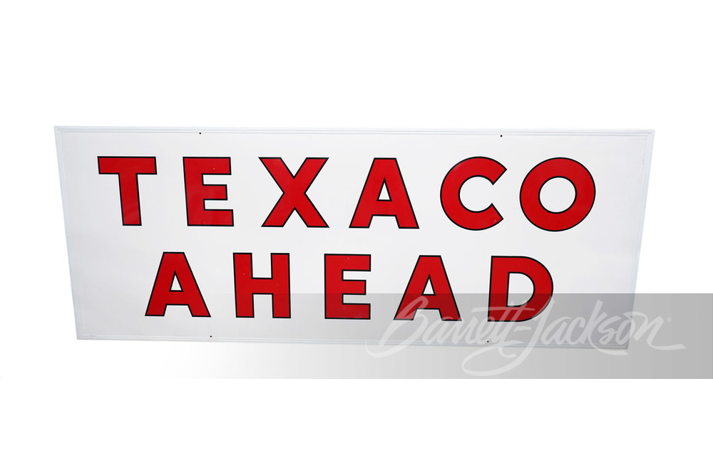 ビンテージ1991年製♠︎テキサコ★TEXACO★シャビー七宝製 NOS TEXACO AHEAD TIN SIGN - Automobilia | Barrett-Jackson Auction