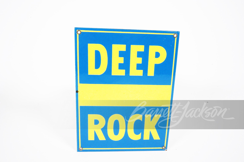 1950S DEEP ROCK REGULAR GASOLINE PORCELAIN SIGN - Automobilia