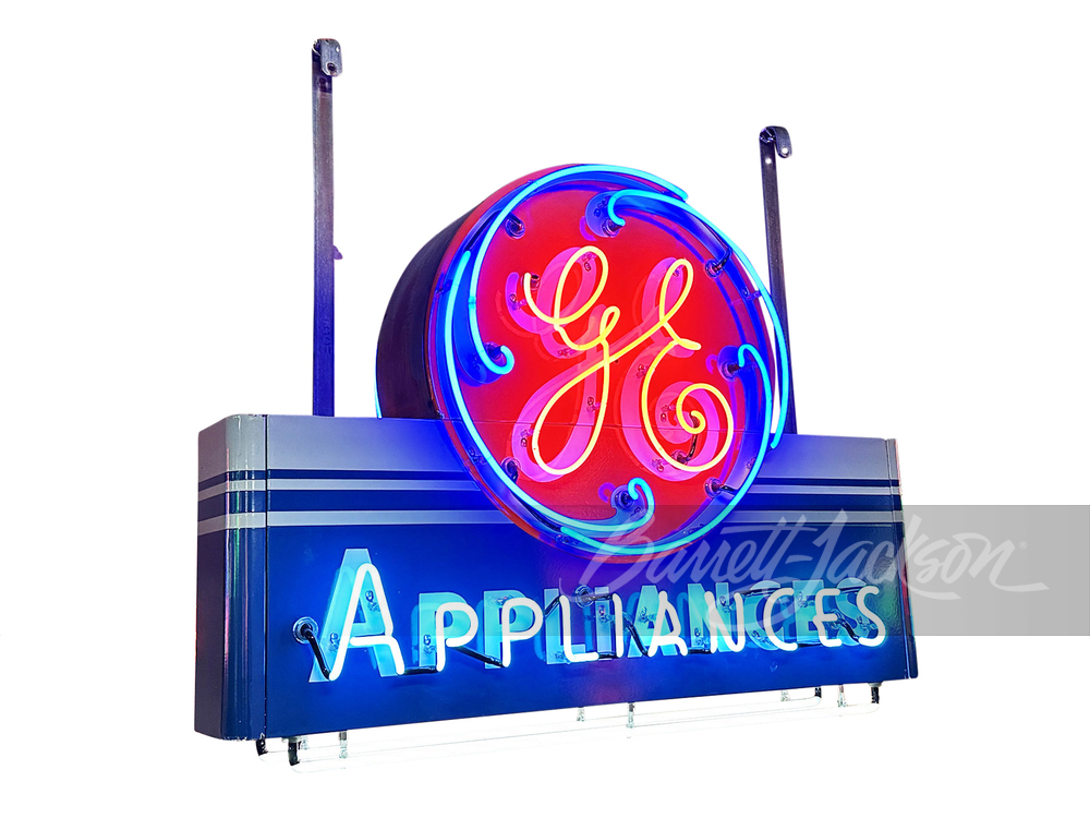 1940S-50S GE APPLIANCES NEON PORCELAIN SIGN - Automobilia