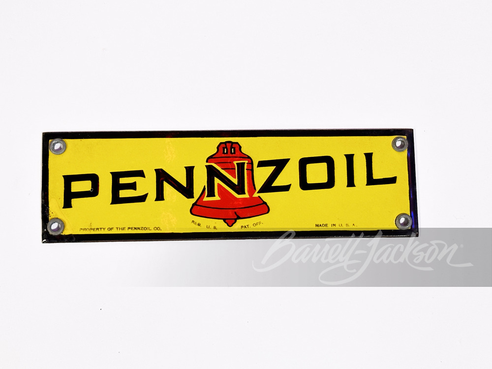 1930S PENNZOIL LUBRICATION PORCELAIN LUBESTER SIGN - Automobilia