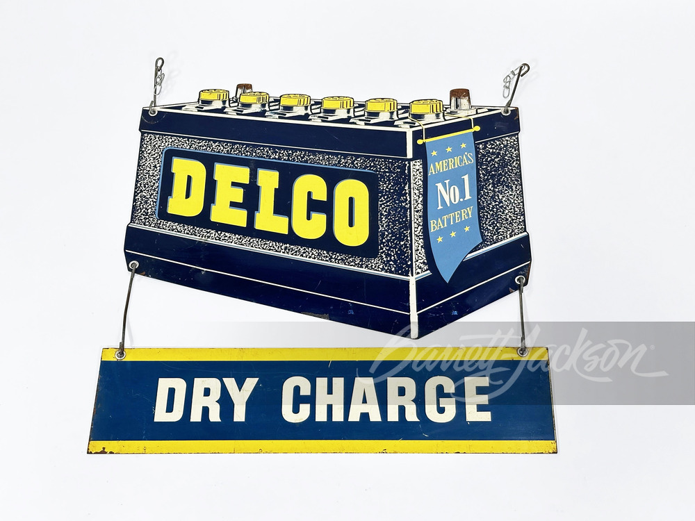 1950S DELCO BATTERIES TIN SIGN - Automobilia | Barrett-Jackson