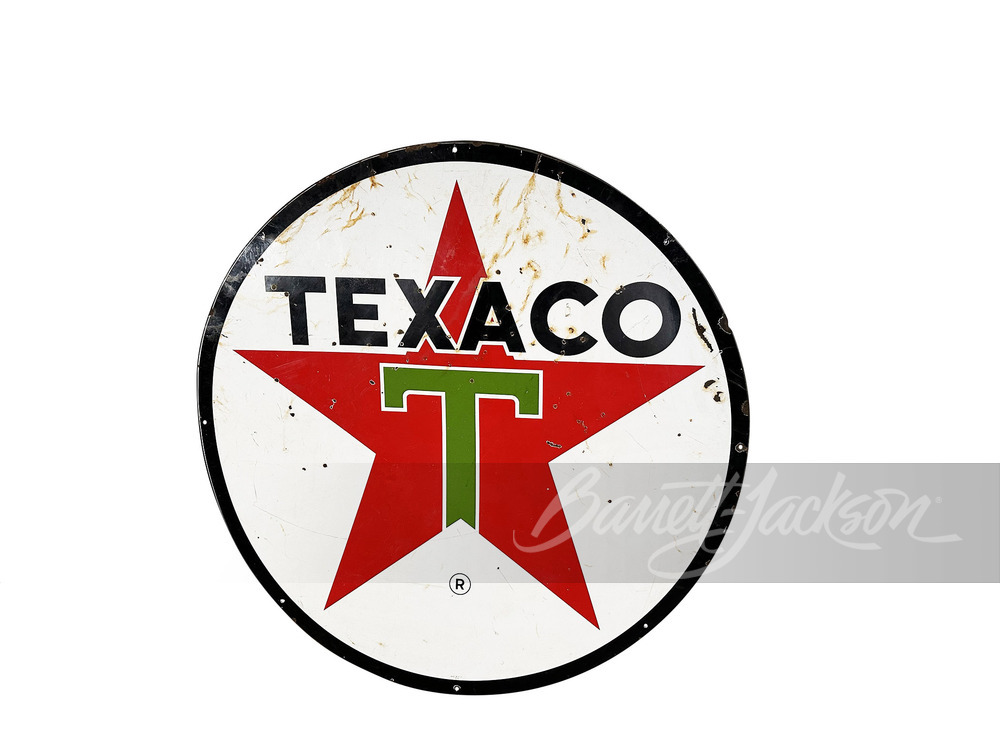 ビンテージ1991年製♠︎テキサコ★TEXACO★シャビー七宝製 1960 TEXACO OIL PORCELAIN SIGN - Automobilia | Barrett-Jackson