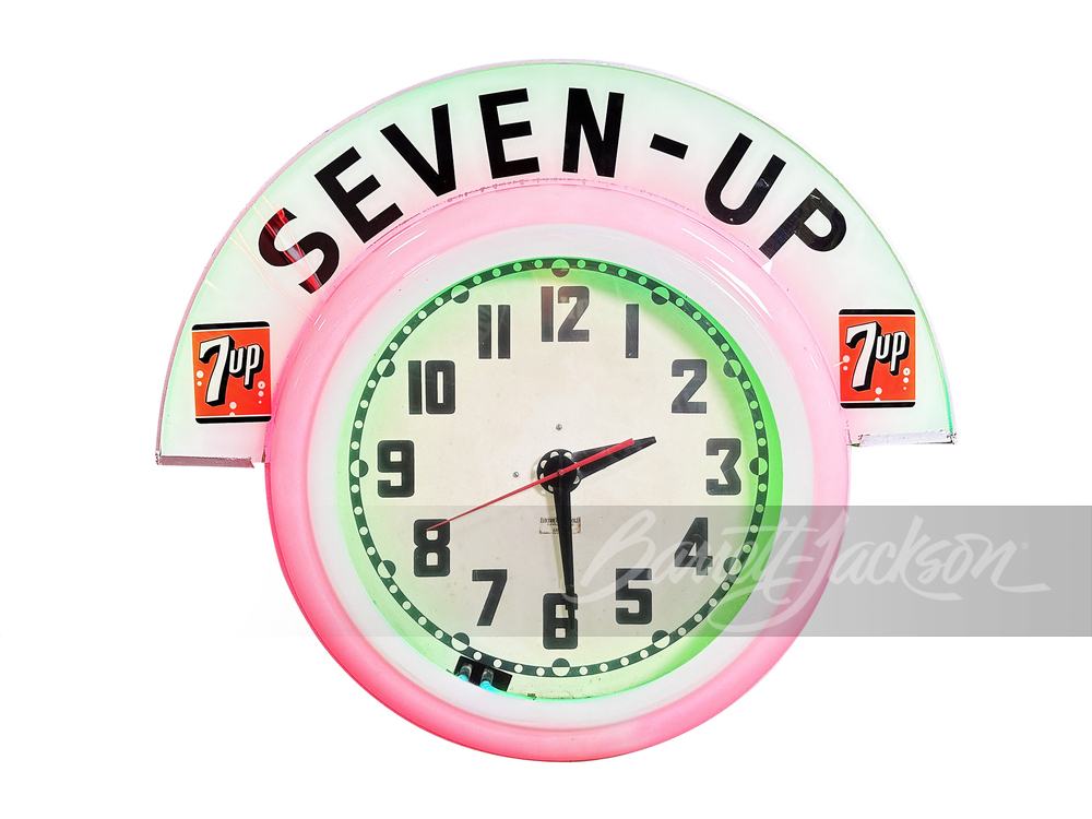 1950S 7UP NEON CLOCK WITH MARQUEE - Automobilia | Barrett-Jackson