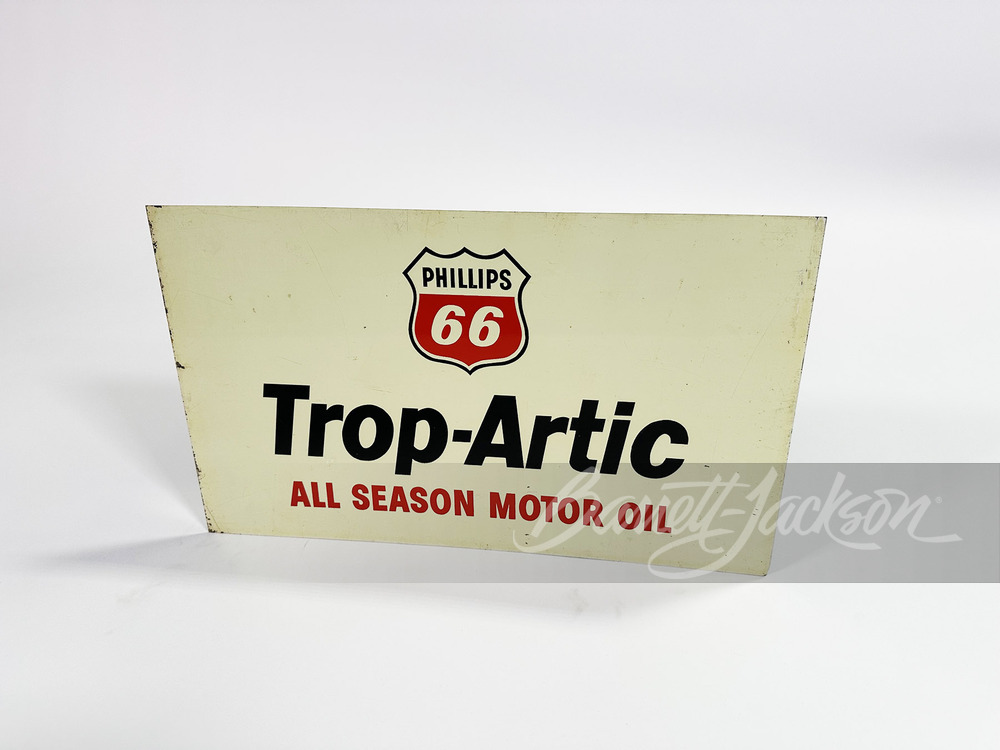 1960S PHILLIPS 66 TROP-ARTIC MOTOR OIL TIN SIGN - Automobilia