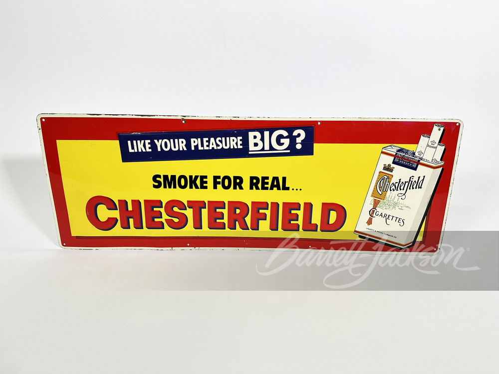 1950S CHESTERFIELD CIGARETTES TIN SIGN - Automobilia | Barrett