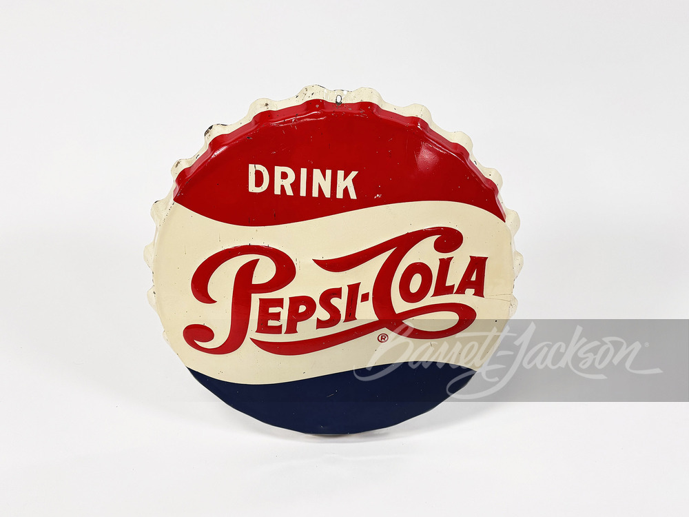 1956 PEPSI-COLA TIN SIGN - Automobilia | Barrett-Jackson Auction