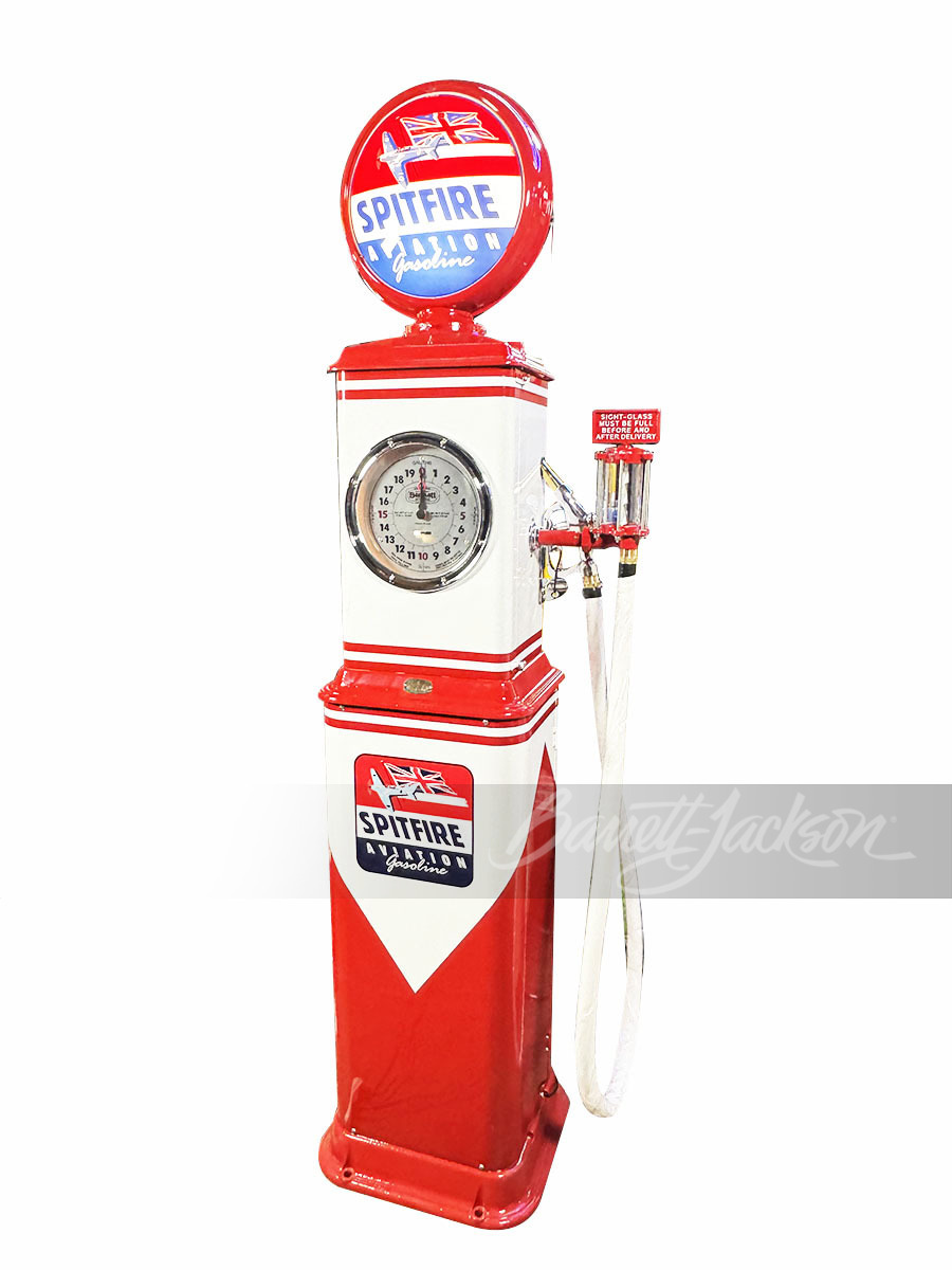 1930S SPITFIRE AVIATION GASOLINE BENNETT MODEL NO. 132 GAS PUMP