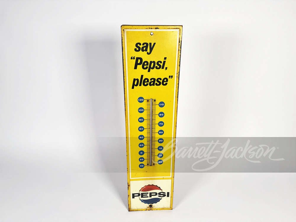 1963 PEPSI-COLA TIN THERMOMETER - Automobilia | Barrett-Jackson