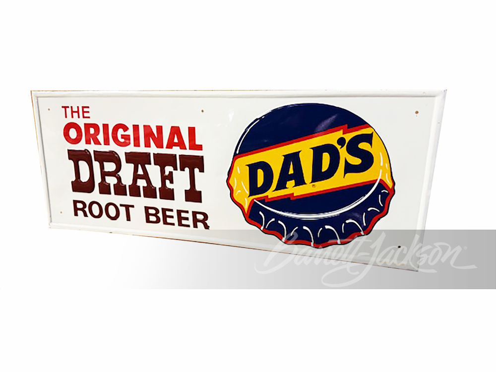 1960S DAD'S ROOT BEER EMBOSSED TIN SIGN - Automobilia | Barrett