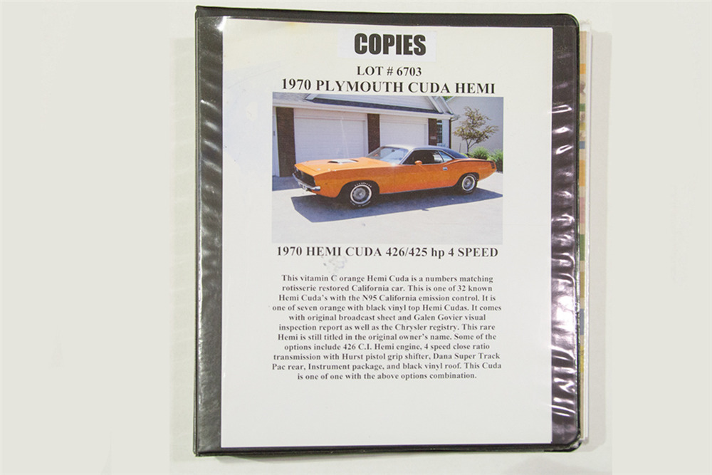 1970 PLYMOUTH HEMI 'CUDA - Vehicle | Barrett-Jackson Auction